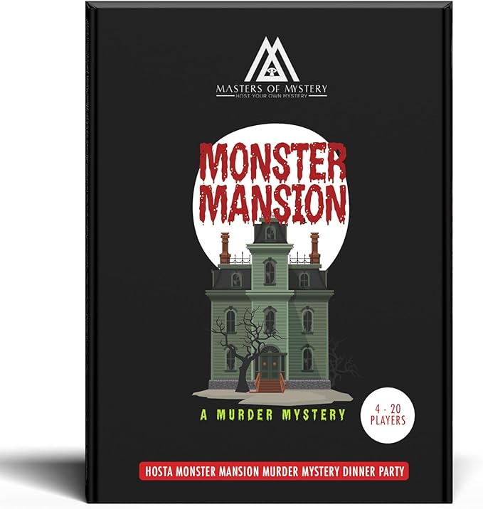 Masters of Mystery Monster Mansion Murder Mystery Dinner Party Game – Spooky Haunted Whodunnit Party Game for Adults – 4–20 Players