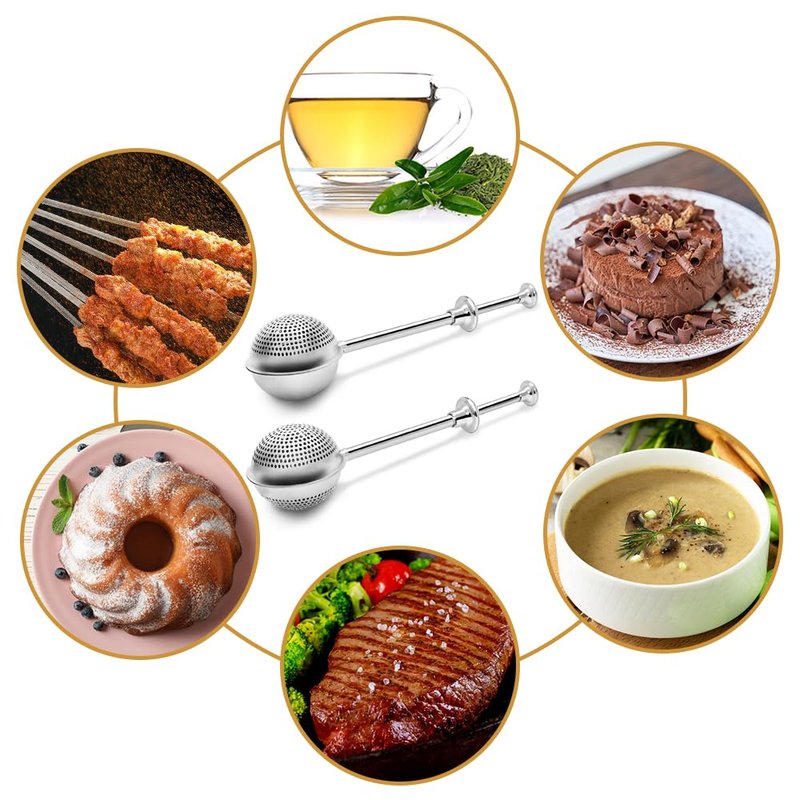 Flour Sifter, SENHAI 2 PCS Sifter for Baking, 304 Stainless Steel Powdered Sugar Shaker Duster for Sugar Flour Spices Tea Strainers (Half-hole & Full-hole)