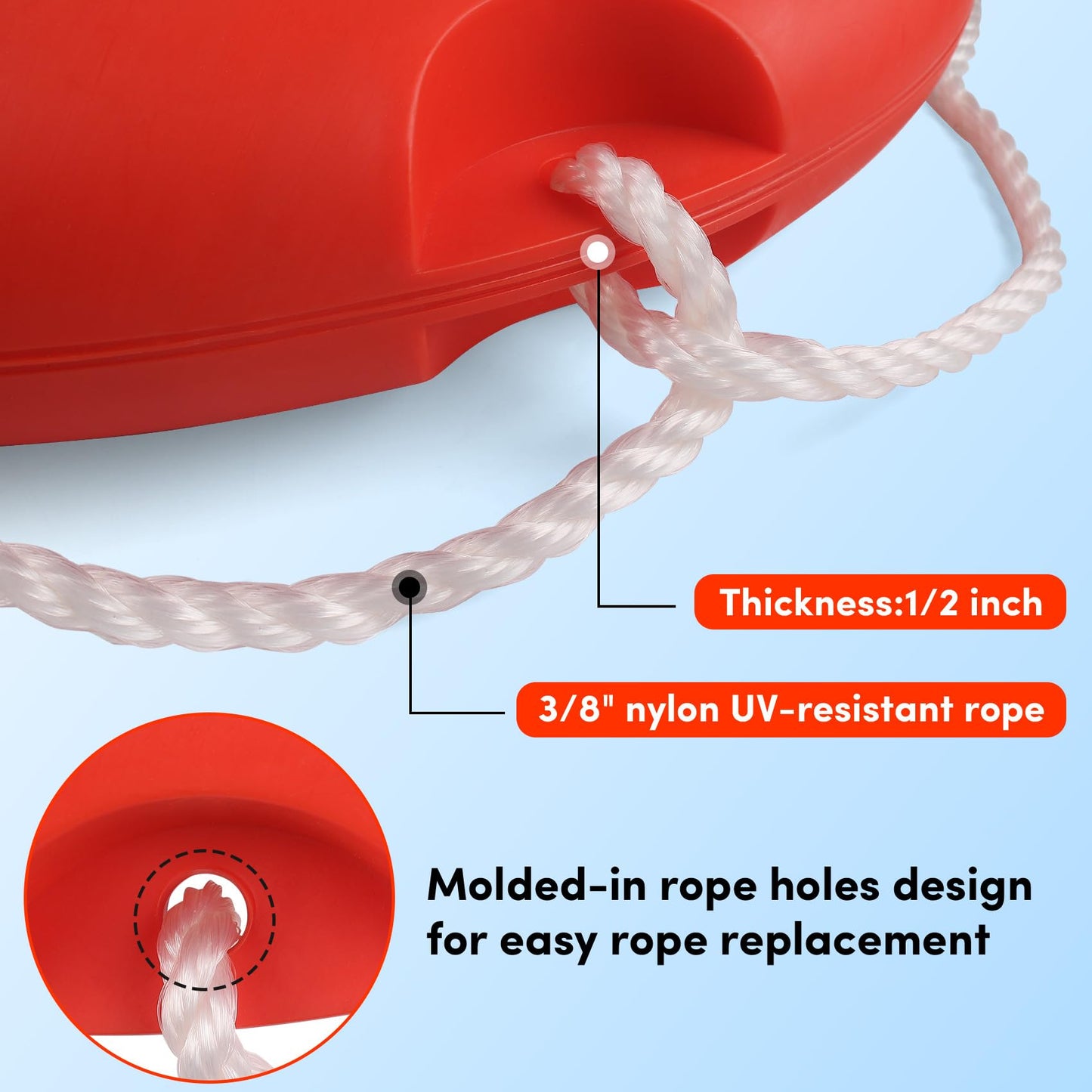 Life Ring,28" Boat Safety Throw Rings,Life Buoy with Reflective Tape & Grab Lines,Orange Life Preserver Rings Saving Ring,Include Water Floating Life Saving Rope and Horseshoe Bracket