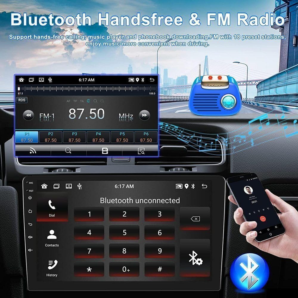 Slakerbe Android 14 Double Din Car Stereo Radio for Ford Ranger 1998-2006, 2G+32G 7" Touchscreen Car Radio w/Wireless Carplay Android Auto GPS WiFi Bluetooth RDS DSP SWC Mic Backup Camera