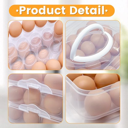 Cmaqpw 3 Layer Deviled Egg Containers with Lid,Portable Deviled Egg with Handle,Egg Carrier Holder Tray with 72 Holes for Thanksgiving Day,Party Favor Home Kitchen Refrigerator Supplies