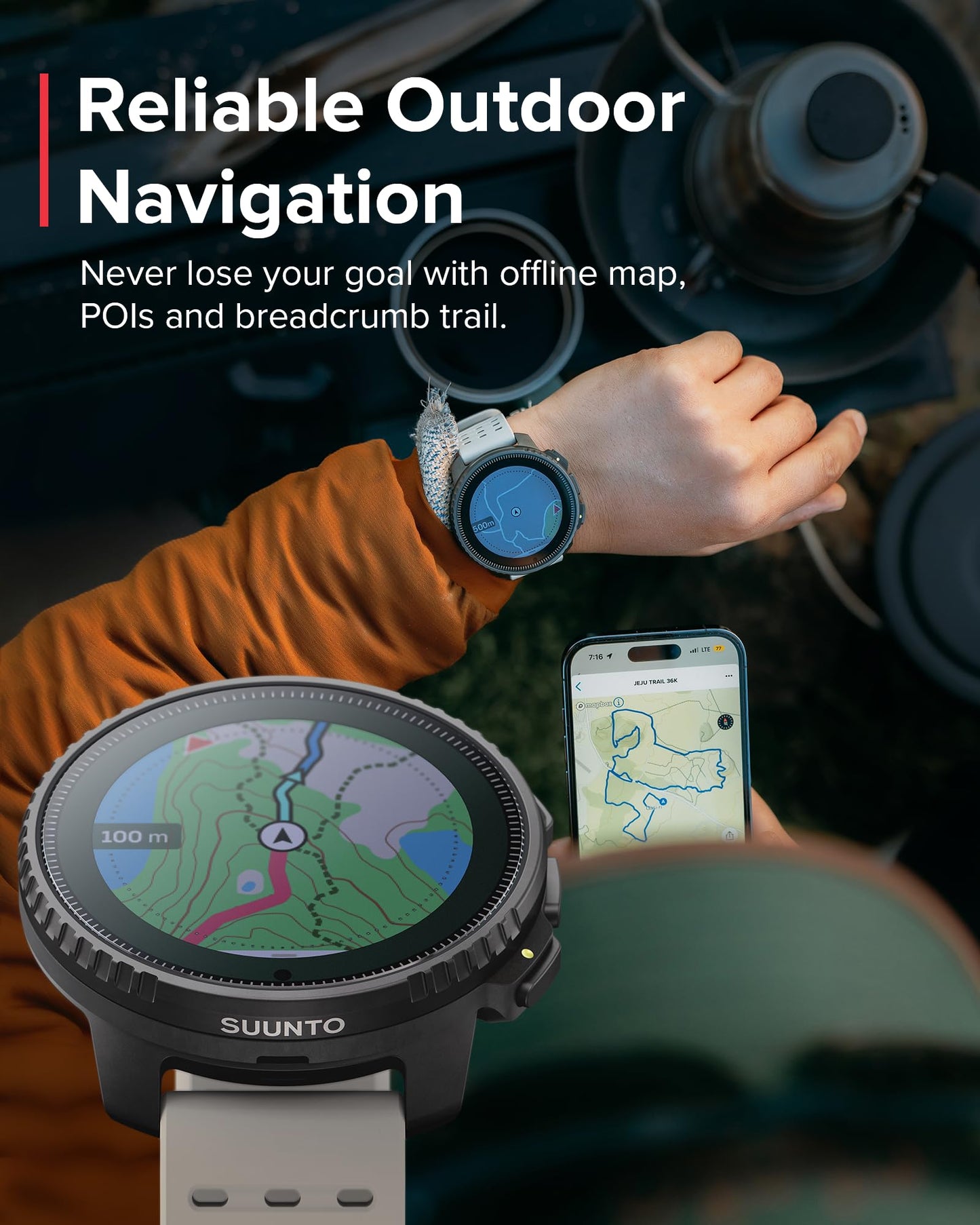 SUUNTO Vertical: Adventure GPS Watch, Large Screen, Offline Maps, Solar Charging