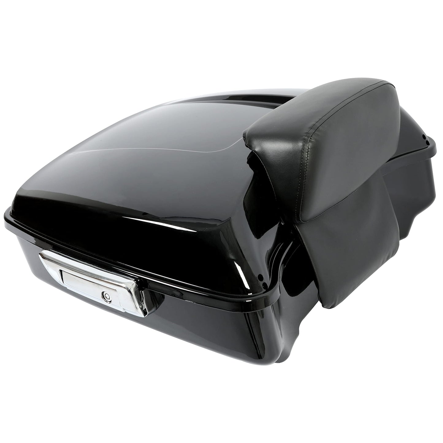 ECOTRIC Chopped Luggage Trunk W/Pad Compatible with 2014-2024 Harley Touring Road King Road Glide Street Glide Electra Glide Tail Box Trunk with Backrest