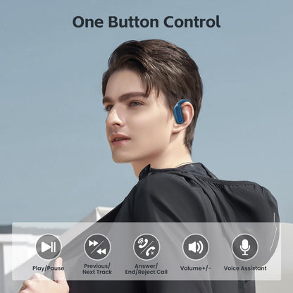 Wireless Earbuds, Bluetooth 5.4 Headphones, True Wireless Stereo Sound Earphones with Noise Cancelling Mic, Fast Charging, IPX7 Waterproof, Comfort Fit Ear Buds for Sports/Workouts/Travel (Blue)