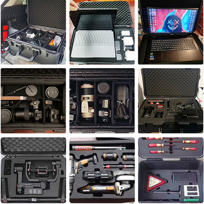 PISKGODSF 32" L x 18" W x 11" H Large Hard Case with Foam, Portable Rolling Hard Case with Wheels, Waterproof Shockproof Dustproof, Suitable for Cameras, Lenses, Camcorder, Instrument, Telescopes