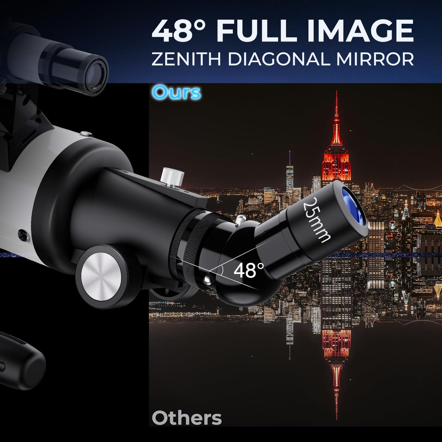 90mm Aperture Telescope 800mm Focal Length Refractor for Beginners & Adult, Professional Astronomy Telescope with 32X-240X Magnification, 3X Barlow Lens & Phone Adapter