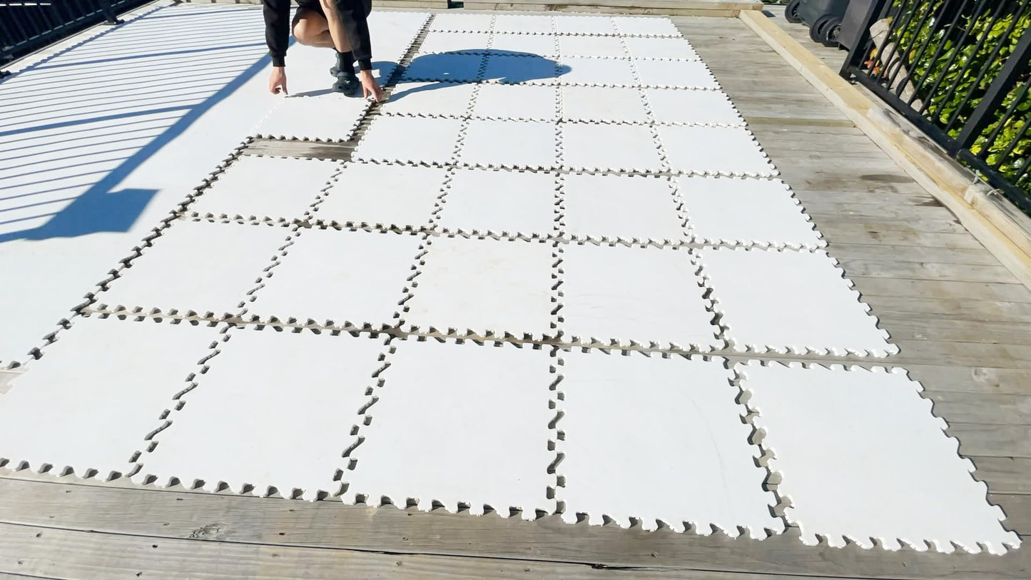 Potent Skateable Synthetic Ice Hockey Tiles - (1 Box, 21.6 SQFT) – Artificial Ice Rink Tiles for Home Hockey Training – Easy Interlocking Assembly, Expandable Design, Durable Self-Lubricating Surface
