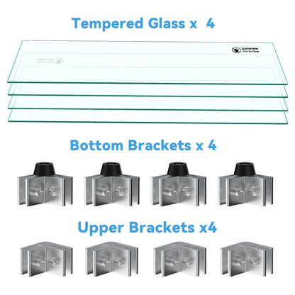 Skyflame Fire Pit Glass Wind Guard Square, 30" x 30" x 6" Tempered Glass Flame Shields, Fire-Resistant Windscreen Set, Fits for 24-inch fire Pit Burner pan