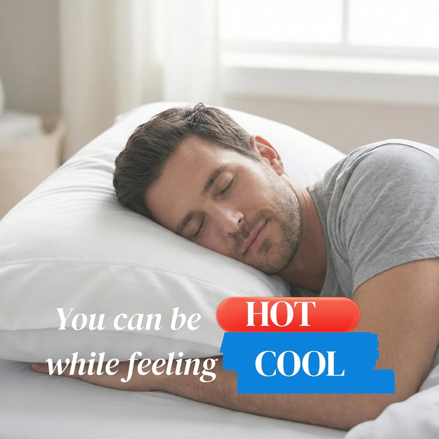Beckham Hotel Collection Cooling Pillowcases - King Size Set of 2 | Silky Soft, Breathable & Moisture-Wicking in Aqua Gray