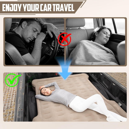 Afurkuot Truck Bed Air Mattress 6-6.5 FT Full Size, Built-in Air Pump, Inflatable Pillow, Inflatable Pickup Trucks Bed Mattress for F-150 Outdoor Camping Truck Pickup Tent Road Trip