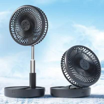 Primevolve Portable Fan,Battery Operated Rechargeable USB Fan with Remote, Foldable Floor Table Desk Pedestal Fan for Bedroom Camping Travel,Black 7.7"