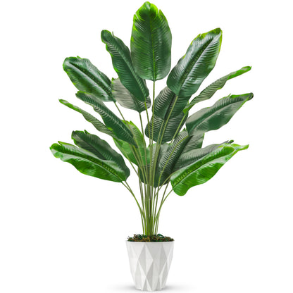Der Rose Tall Fake Plants 28" Artificial Potted Tropical Faux Plants Banana Tree Indoor for Home Office Living Room Balcony Decor