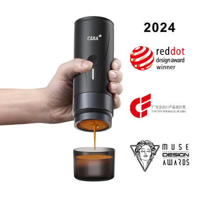 CERA+ PCM04A Portable Espresso Maker Pro Version Self-Heating Professional-Level Mini Coffee Machine Compatiable with Ultra-Fine Grind For Travel,Camping,Hiking