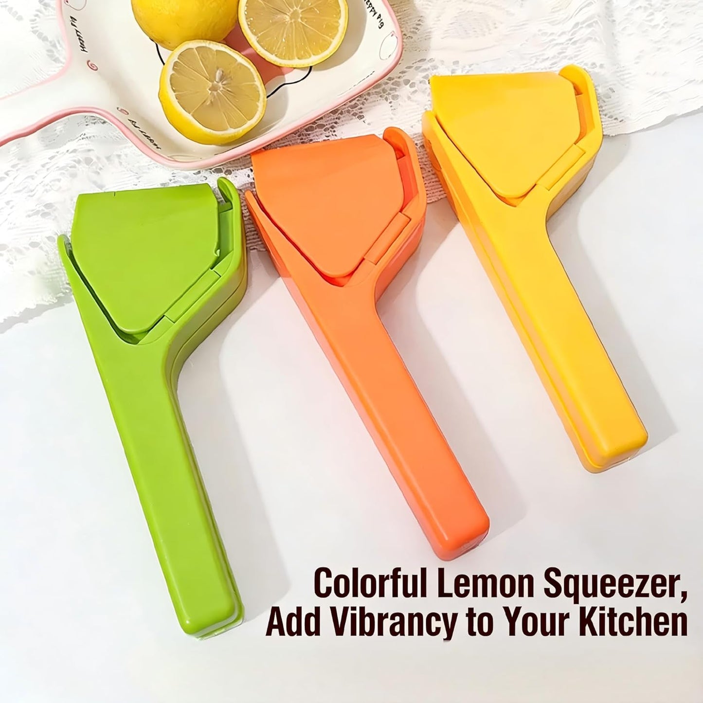 Skiennix Lemon Squeezer - Effortless Manual Citrus Juicer | Fold-Flat Design for Easy Storage (Yellow)