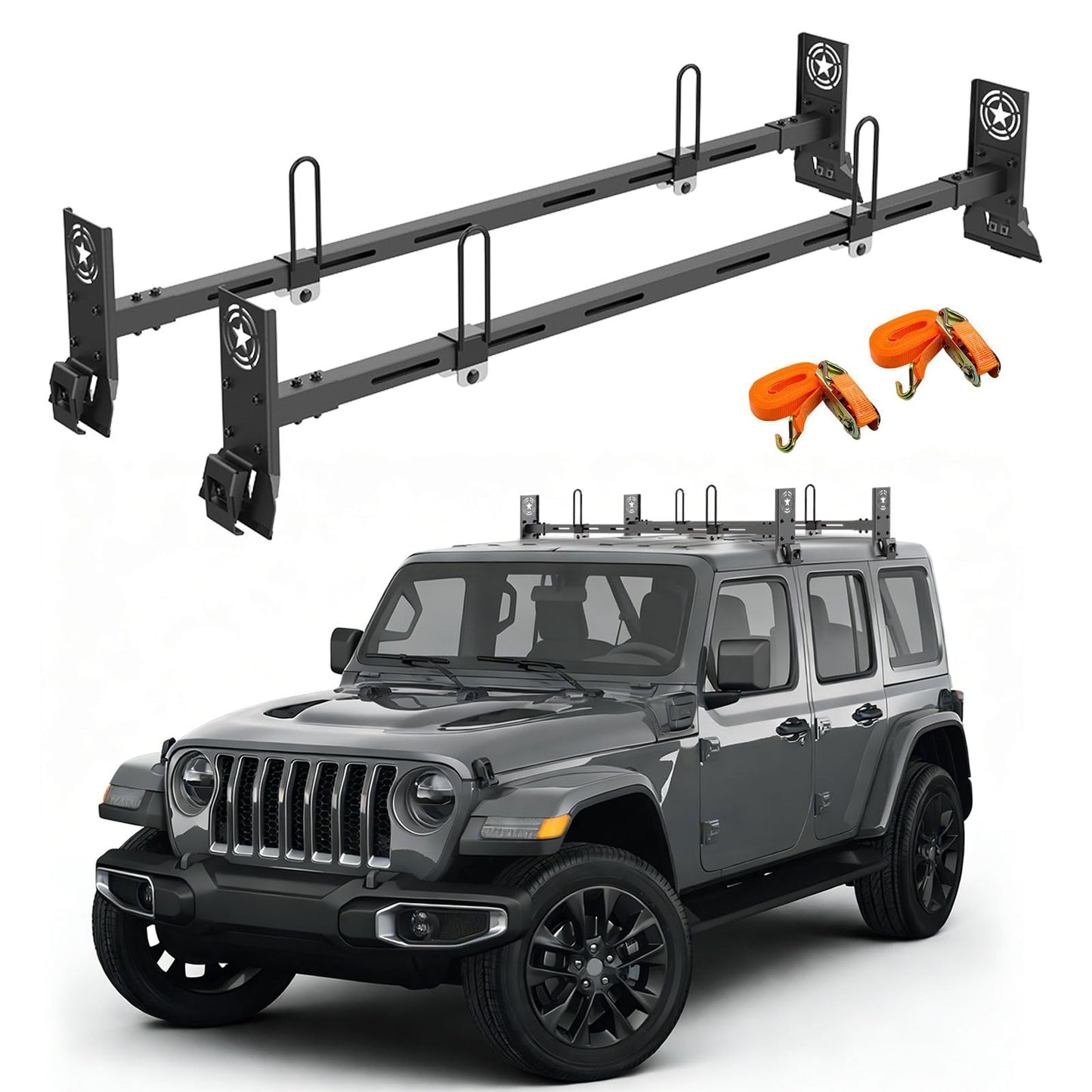 420 LBS Roof Rack Cross Bars,Roof Rail Crossbars Fit for Jeep Wrangler 2007-2024 JK JL Gladiator JT, 2/4 Door Hardtop, Rooftop Cargo Bag Kayak Bike Carrier
