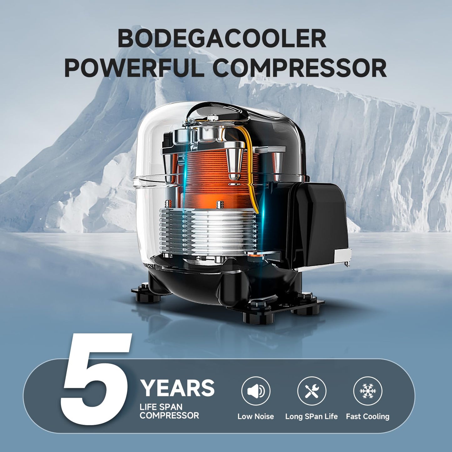 BODEGA BODEGACOOLER 12 Volt Car Refrigerator, 18 Quart Portable Freezer, Car Fridge -4℉-68℉, Compressor Electric Cooler 12/24V DC100-240 Volt AC for Outdoor RV Camping Travel Vehicles Home Use, Black