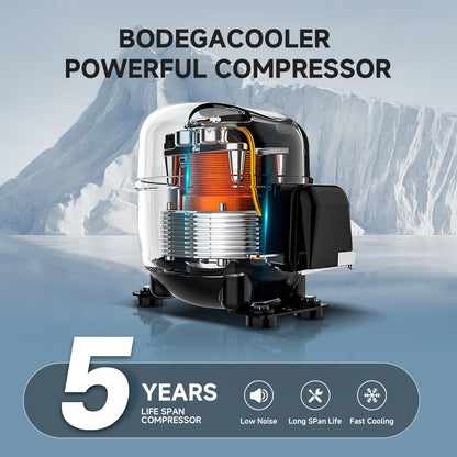 BODEGA BODEGACOOLER 12 Volt Car Refrigerator, 18 Quart Portable Freezer, Car Fridge -4℉-68℉, Compressor Electric Cooler 12/24V DC100-240 Volt AC for Outdoor RV Camping Travel Vehicles Home Use, Black