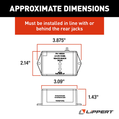 Lippert Hall Effect Ground Control 3.0 Replacement Auto-Level Remote Rear Sensor for Electric Leveling System on 5th Wheel RVs, 3-Point Deutsch DT04 Connector - 232201
