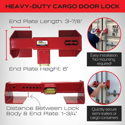 Equipment Lock Heavy Duty Cargo Door Lock - Powder Coated Steel Shipping Container Lock - Maximum Security Semi Trailer Door Lock - Semi Truck Accessories and Trailer Security (Combination)
