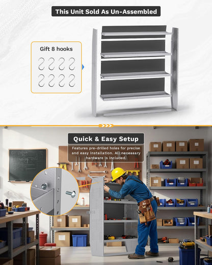 KRL Products SV-4260 Steel Mid/High Roof Van Shelving Storage System Fits Transit, NV, Promaster and Sprinter, Van Shelving Units, 42''W * 60''H * 13''D