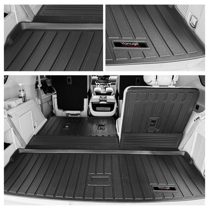 for 2018-2024 Ford Expedition/Lincoln Navigator 7 Seater Floor Mats 3 Row Trunk Cargo Liners Backrest Mat Full Set All Weather TPE Protection Mat Accessories (Only for 7 Seat,Not for MAX Or L)