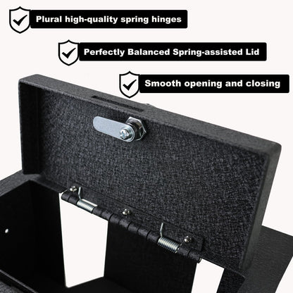 KEREN Center Console Gun Safe - Console Gun Vault Compatible with Ford F250 Super Duty 2023-2026, High Security Armrest Lock Box with Fingerprint Lock with Key