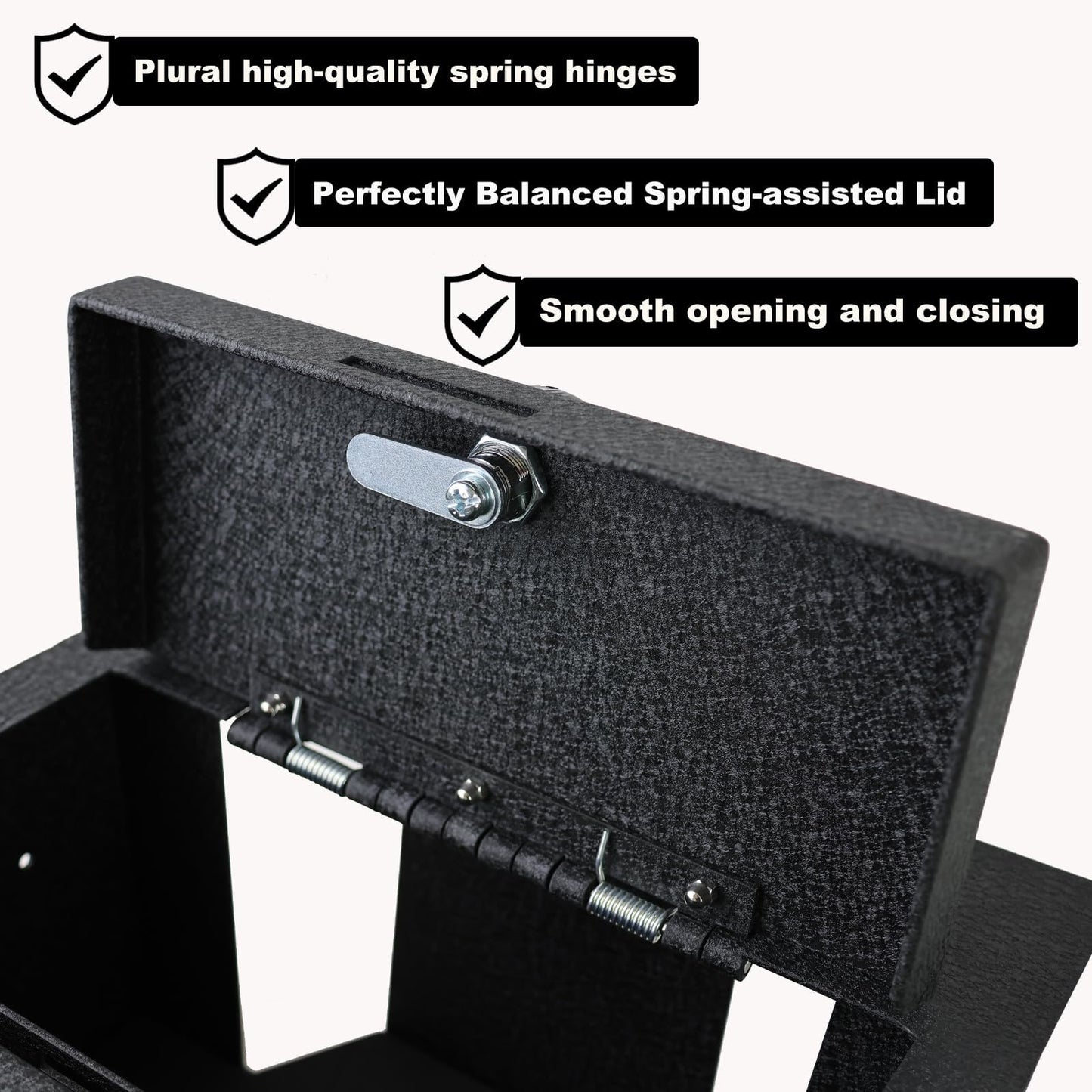 Center Console Safe Vault - KEREN Console Gun Safe Box Compatible with Chevrolet Suburban and Tahoe 2015-2020, GMC Yukon and Yukon XL 2015-2020, with Superior Fingerprint Lock