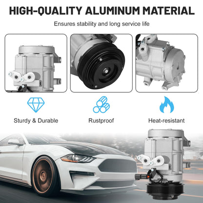 New AC Air Condition Compressor with Clutch for Ford Expedition F150 2007-2014, F250 F350 Super Duty 2008-2010, for Lincoln Navigator 2007-2014 5.4L 6.2L 6.4L 6.8L, for Ford Lobo 4.6 5.4L 6.2L 01-14