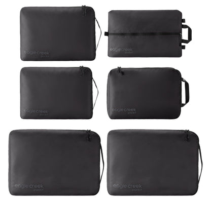 Eagle Creek Pack-It Isolate Extended Stay Set - Includes Shoe Sack, M Clean/Dirty Cube, 2x M Isolate Cube & 2x L - Travel Essentials - Black