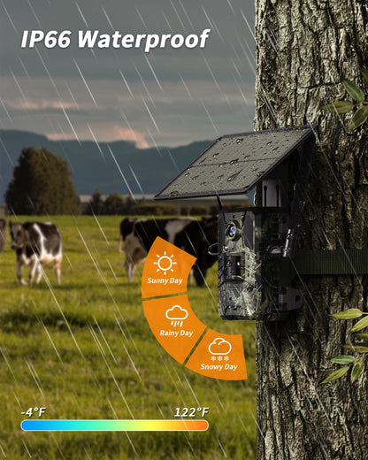 Loatos Cellular Trail Camera 2 Packs, AI Animal Detection Trail Camera Built-in SIM Card 4G LTE with Unlimited Data Plan Game Cameras with Night Vision Motion Activated Waterproof 2K Live View