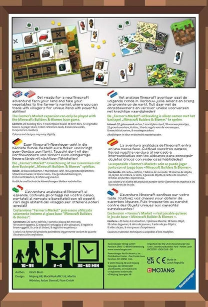 Ravensburger Minecraft: Builders &amp Biomes - Farmer's Market Expansion Strategy Board Game Ages 10 &amp Up - Amazon Exclusive