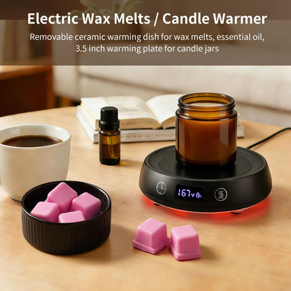 Lyty 4-in-1 Wax Melt Warmer, Candle Warmer with Delay Start Timer, Fragrance Scented Wax Melter Wax Cube Warmer with 3 Color Light for Home Bedroom Spa Office, 8H Auto Shut Off (Black)