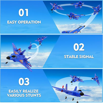 F22 RC Plane 2 Channel 2.4 GHz Remote Control Airplane Large RC Fighter Jet Toy with Lights Easy to Fly Gift for Kids Adults &amp Beginners