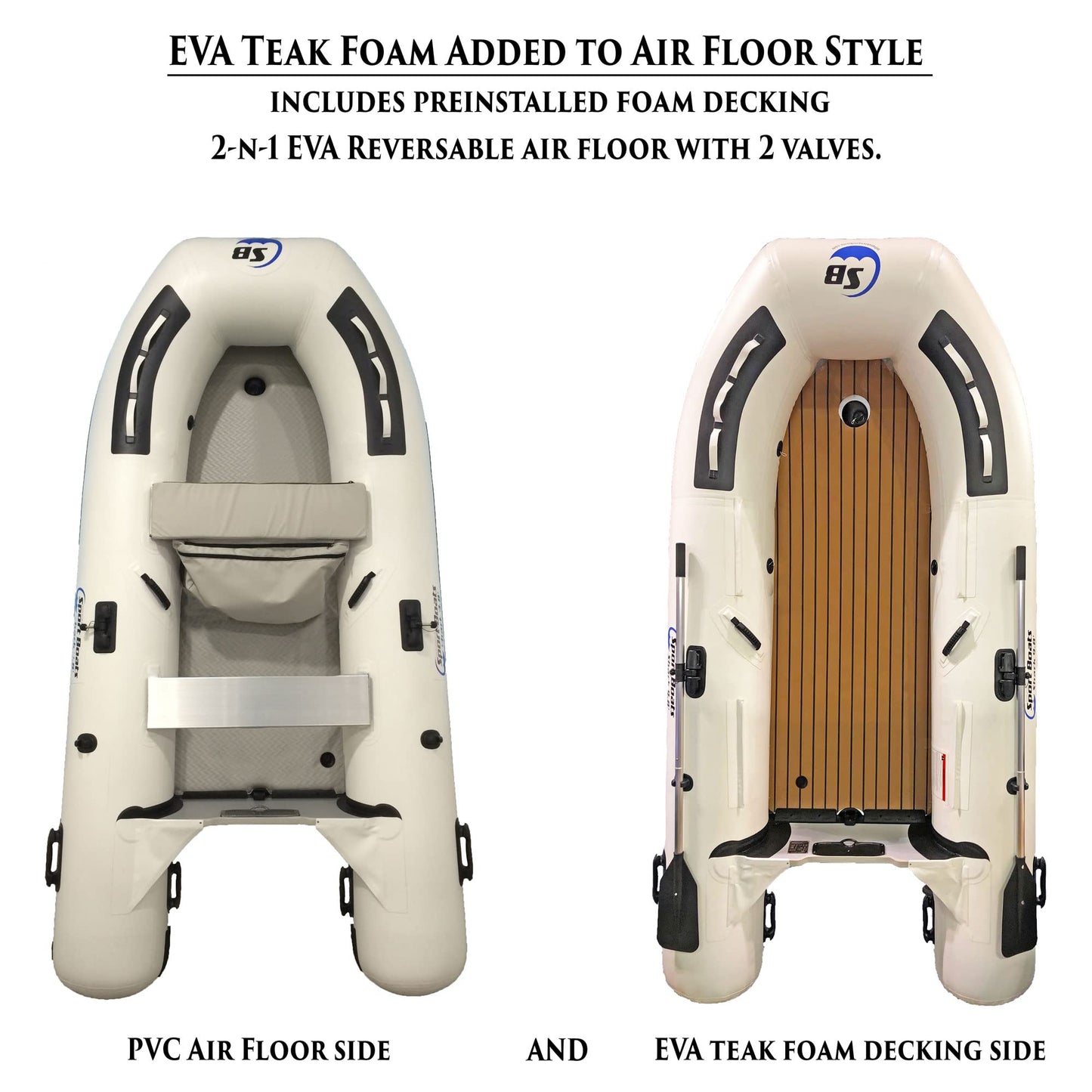 Inflatable Sport Boats Dolphin 8.8' – Fishing Boat with Durable Heat-Welded PVC – Inflatable Boat Easy Setup & Lightweight – 10HP Motor Compatibility – Includes Bench Seat & Carry Bag