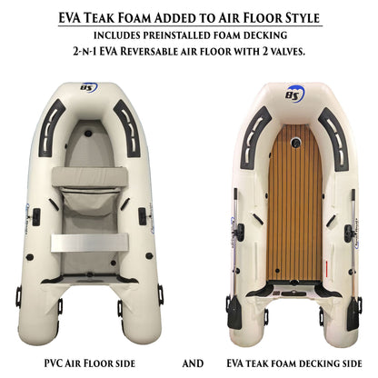Inflatable Sport Boats Dolphin 8.8' – Fishing Boat with Durable Heat-Welded PVC – Inflatable Boat Easy Setup & Lightweight – 10HP Motor Compatibility – Includes Bench Seat & Carry Bag