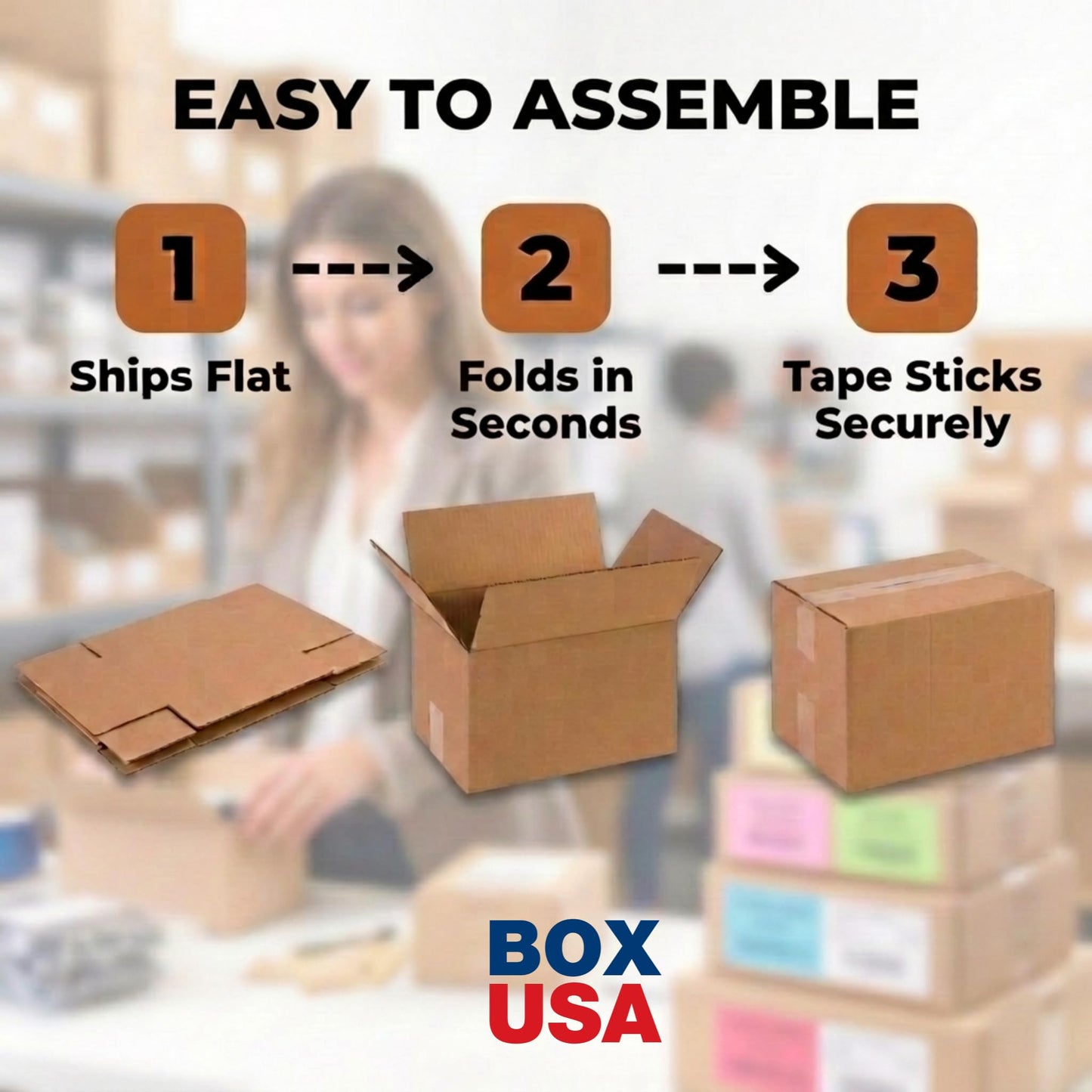Box USA 50 Gallon 18 L x 18 W x 36 H 10-Pack Cardboard Trash Cans and Recycling Bins, Reusable or Disposable Pop Up Garbage Boxes