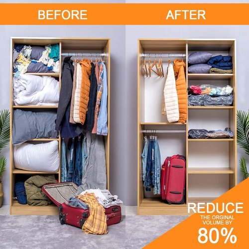 GONGSHI Vacuum Storage Bags - Space Saver Seal Bags for Clothing & Travel | 10 Medium Size