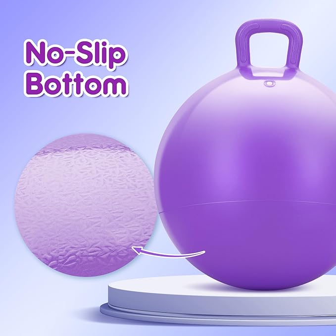 PlayZap Hopper Balls for Kids 3-8 18 Inches Bouncy Ball with Handle 18 Inflatable Bouncing Hopper 45cm Jumping Toys Garden Hopping Toys Girls Boys Gifts