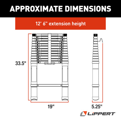 Lippert Components On-The-Go Ladder Telescoping Ladder for 5th Wheel RVs, Travel Trailers and Motorhomes