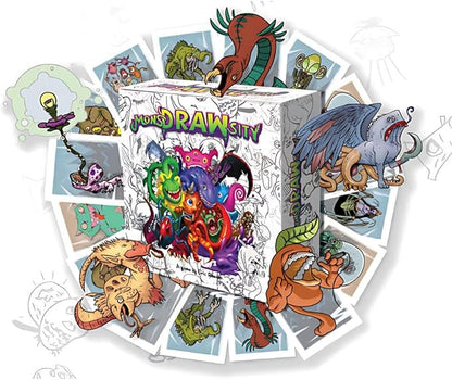 MonsDRAWsity Drawing Party Game Based on Verbal Description Take Turns Describing &amp Drawing a Bizarre Monster - Be The Player Whose Drawing Most Closely Matches 8+ 3-8 Players
