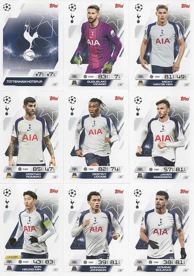 Match Attax 2025 2026 Tottenham Base Card Team Set