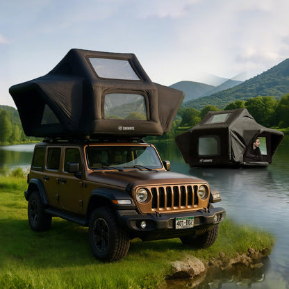 Rooftop Tent Hard Shell, Roof Top Tent Hardshell for Truck Car Jeep SUV Van, Waterproof Rooftop Tents for Camping (Black)