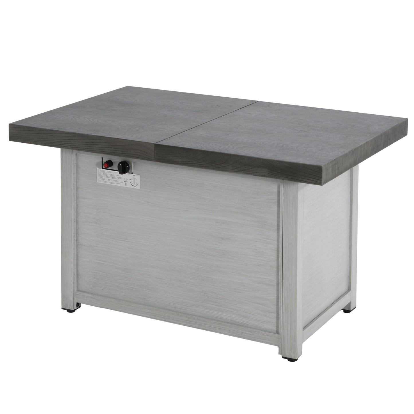 Christopher Knight Home Akali Extendable Outdoor Fire Pit Table with Lava Rocks and Protect Cover, Aluminium Alloy Tabletop Fire Pit with Steel Frame, Patio Fireplace Table, 50000 BTU, Dark Grey