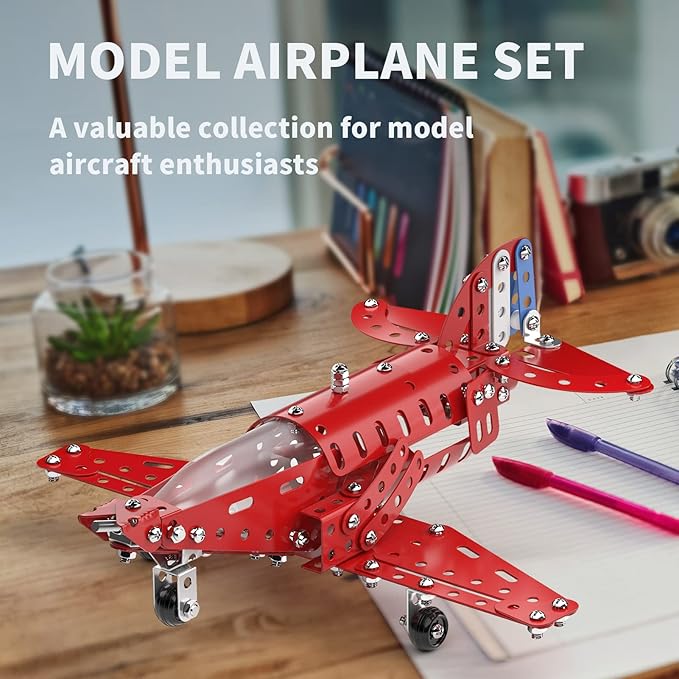 Lucky Doug STEM Building Projects Model Airplane Set - Building Toys for Kids Ages 8-12 Assembly Science Kit for Boys 7 8 9 10 11 Years Old