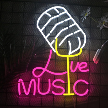 LooKLight Guitar Rock and Roll Neon Sign,Neon Light Sign,Led Neon Light for Wall Decor,Guitar Shape Light Up Sign,USB Neon for Bar Live Music Vocal Recital Concert Man Cave