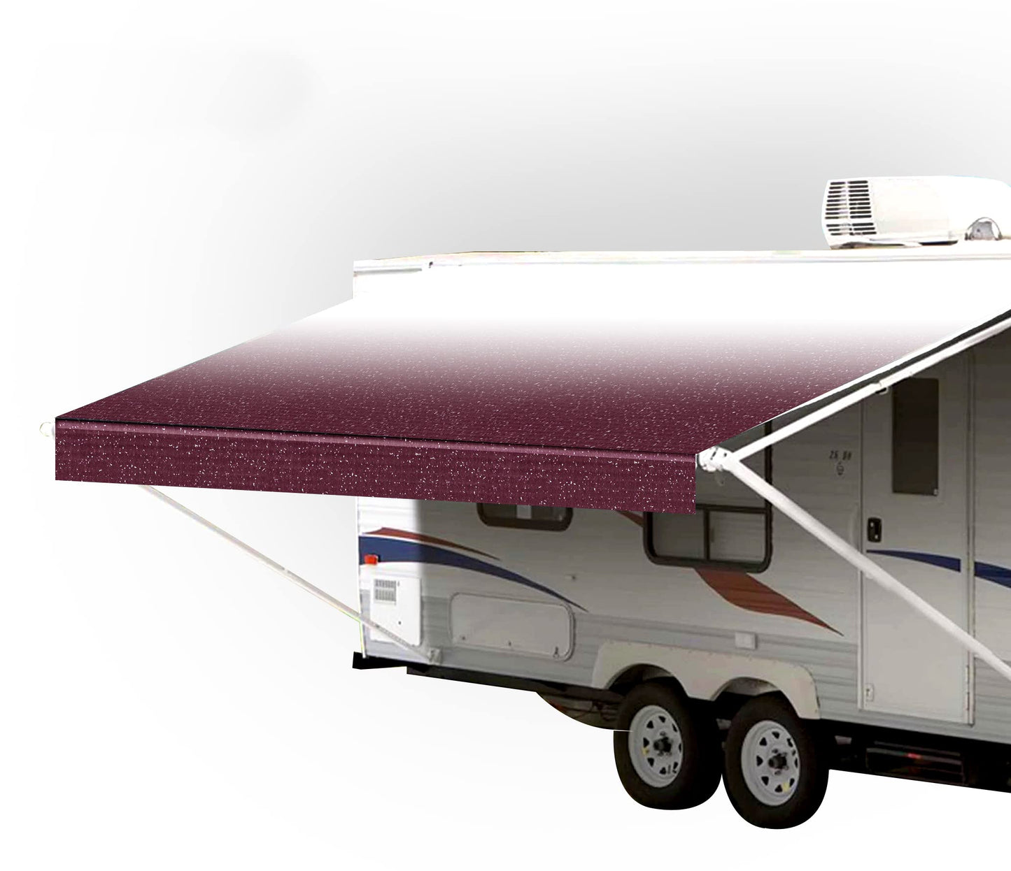 SunWave RV Awning Fabric Replacement | Premium Vinyl Canopy - Burgundy Fade (20')