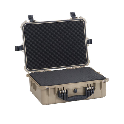 MEIJIA Portable IP67 Waterproof Protective Case,Hard Camera Case,Customized Fit Foam Inserted,Fit for Camera, Equipments, Lens,Drones,19.78“X15.77"x7.41"(Desert Tan)