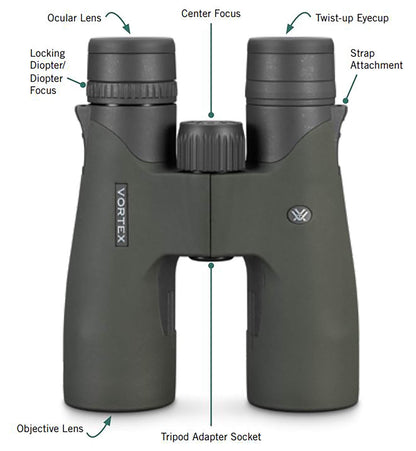 Vortex Optics Razor UHD 10x50 Binoculars & GlassPak Pro Binocular Harness