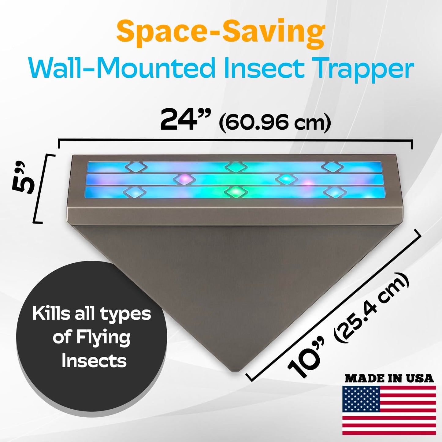 Gardner WS-95 Indoor Fly Trap with Proprietary LED, Decorative Wall Sconce Fly Light -40,000 Hour Rated Bulb, No Zap and Smell, Built to Last for Restaurants and Cafes, Made in USA for Commercial Use