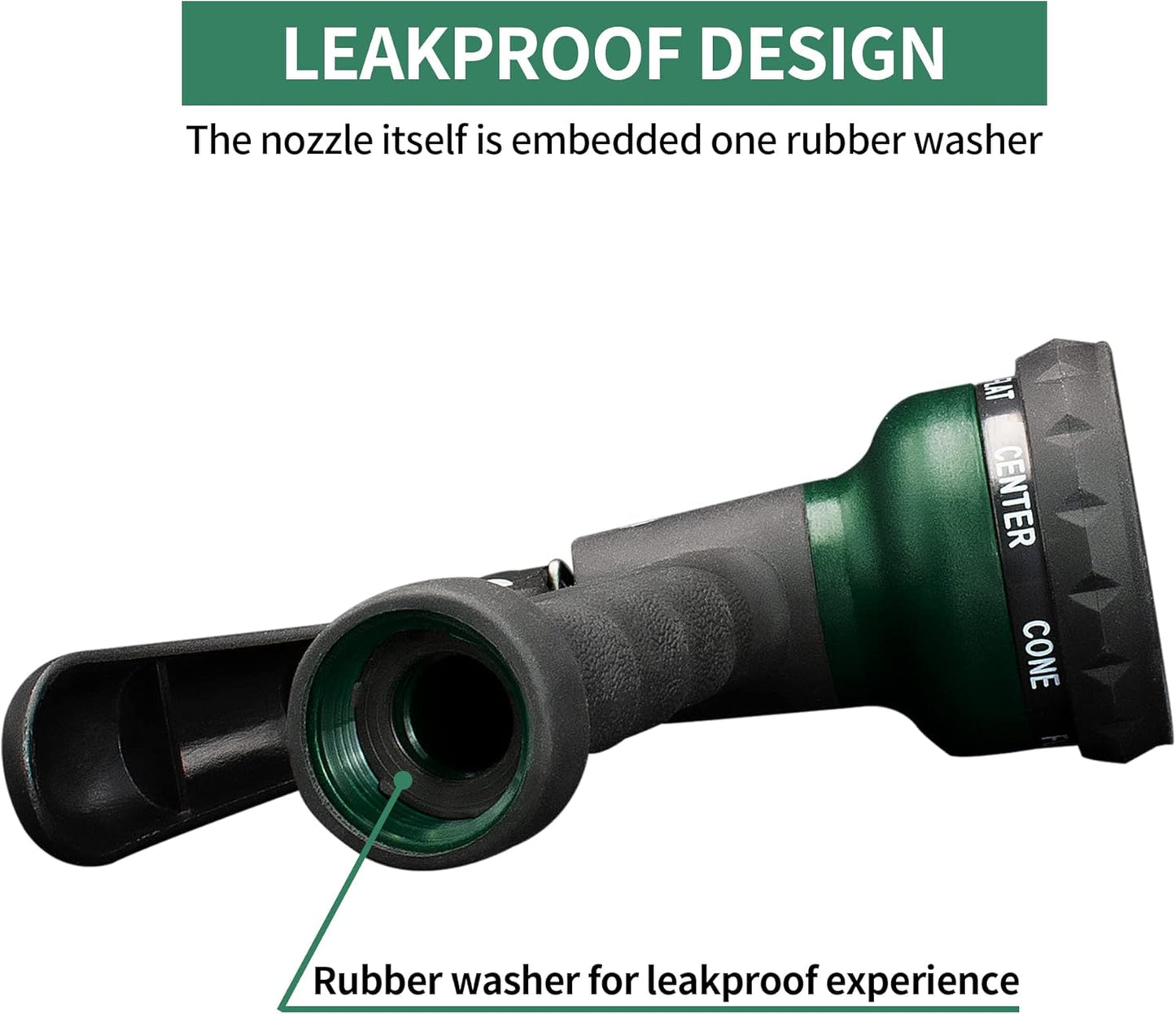 AUTOMAN Garden Hose Nozzle - 7 Adjustable Watering Patterns, Slip Resistant for Easy Use | Ideal for Plants, Lawn & Pets